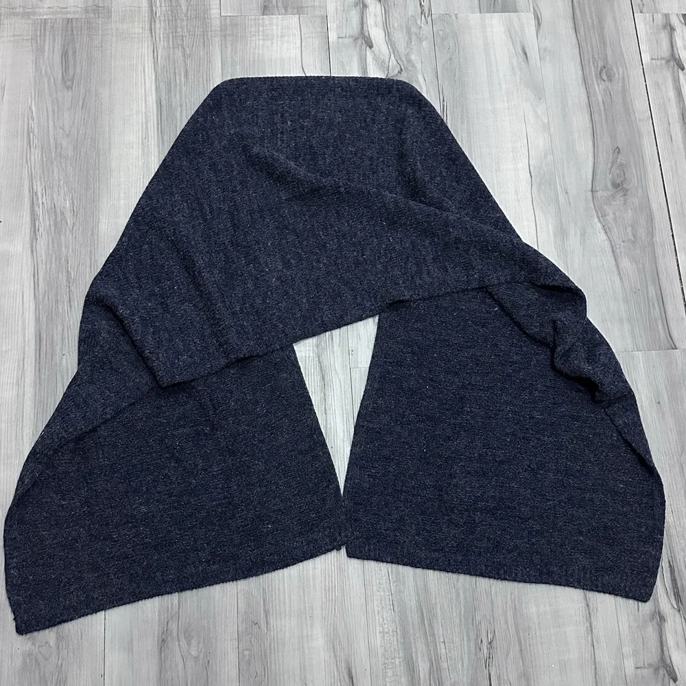 WOOL BLEND KNIT SCARF WRAP POCKETS 76
